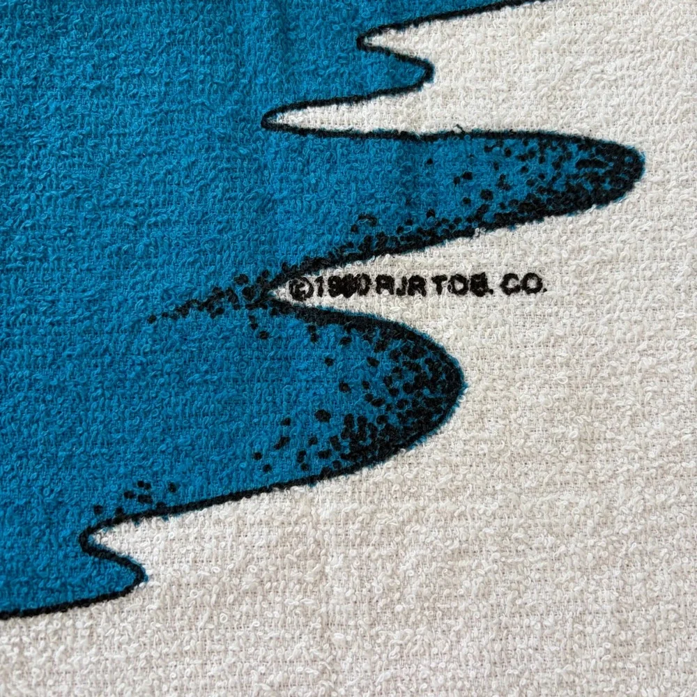 Vtg 80s Wildwood New Jersey 1980 RJR Tob. Co. Beach Towel Retro Windsurf NOS